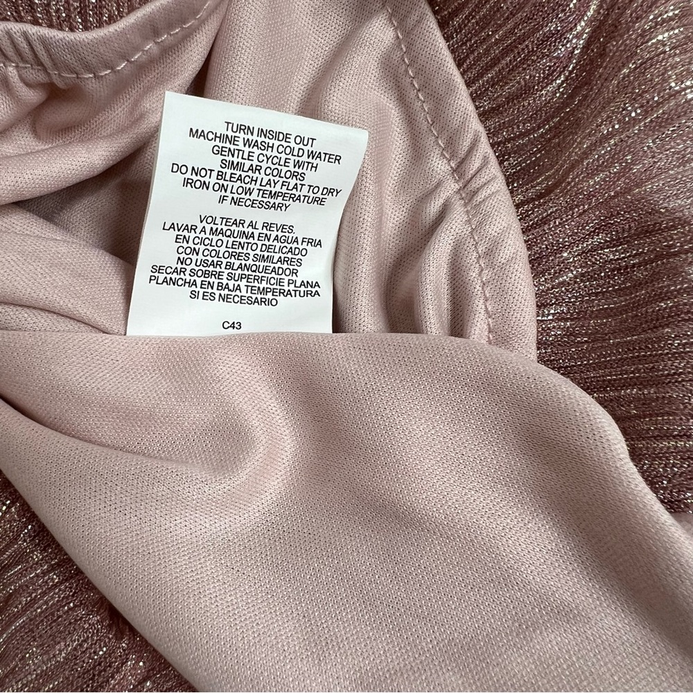 Sara Michelle Women blouse  Long Sleeve Sparkle Rose Gold  Size L - Picture 6 of 7